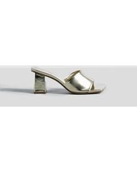 Boohoo - Metallic Low Block Heeled Mules - Lyst