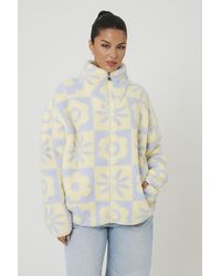 Brave Soul - Sherpa Fleece Floral Print Sweatshirt - Lyst