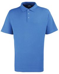 PREMIER - Pique Stud Front Polo Shirt (Royal) - Lyst