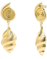 The Jewellery Stockroom - Plated Statement Seashell Drop Earrings - Lyst