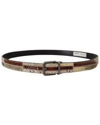 Dolce & Gabbana - Exotic Leather Patchwork Metal Belt - Lyst