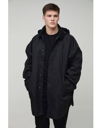 BoohooMAN - Tall Cord Collar Oversized Hooded Parka Jacket - Lyst