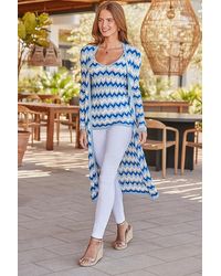 Sosandar - Metallic Chevron Print Longline Cardigan - Lyst