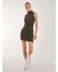 Pink Vanilla - Brushed Sleeveless Polo Neck Mini Dress - Lyst