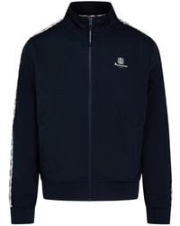 Aquascutum - Active Crest Tape Zip Track Top Cotton - Lyst