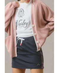 Azura Exchange - Stripe Contrast Trim V Neck Buttoned Front Pocketed Knit Cardigan - Lyst