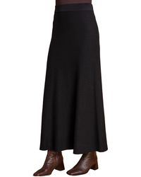 Roman - Plain Elastic Waist Knitted A Line Midi Skirt - Lyst