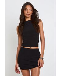 Boohoo - Tall Basic Solid High Waisted Mini Skirt Viscose - Lyst