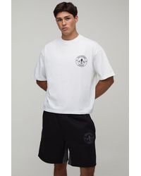 BoohooMAN - Oversized Boxy Fleur De Lis T-Shirt & Baggy Short Set - Lyst