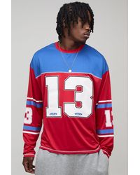 BoohooMAN - Tall Oversized Boxy Applique 13 Sports Top - Lyst