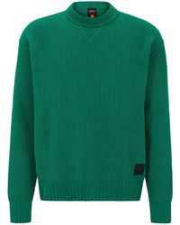 BOSS - Crew Neck Long Sleeve Regular Fit Sweater - Lyst