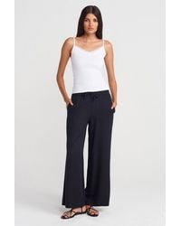Dilvin - Tencel Wide-Leg Trousers With Drawstring Waist - Lyst