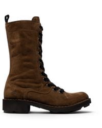 Fly London - Leather Lace-Up Combat Ankle Boots- Nole176 - Lyst