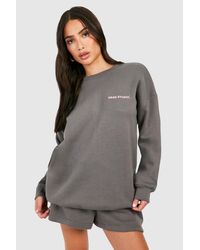 Boohoo - Petite Dsgn Studio Short Tracksuit - Lyst