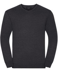 Russell - Collection V-Neck Knitted Pullover Sweatshirt ( Marl) - Lyst