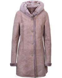 Infinity Leather - Suede Merino Sheepskin Parka Coat-Tripoli - Lyst