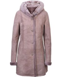 Infinity Leather - Suede Merino Sheepskin Parka Coat-Tripoli - Lyst