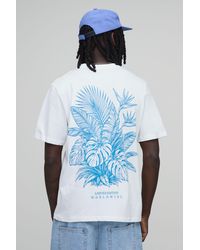 BoohooMAN - Regular Palm Line Drawn Print T-Shirt Cotton - Lyst