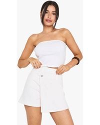 Boohoo - Tall Denim Skort - Lyst