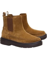 HEYDUDE - Heydude Sienna Leather Cognac Flat Chelsea Boots - Lyst