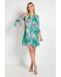 Wallis - Petite Floral Burn Out Ruffle Shift Dress - Lyst