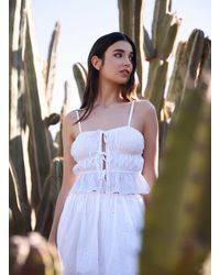 Pink Vanilla - Tie Front Broderie Cami Top - Lyst
