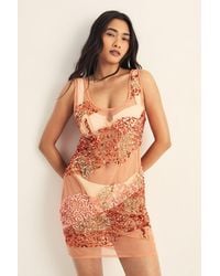 Nasty Gal - Starfish Wave Beaded Sheer Mini Beach Dress - Lyst
