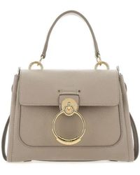 Chloé - Chloé Pebble Structure Leather Handbag With Ring Details - Lyst