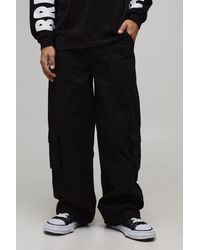 BoohooMAN - Baggy Fit Vintage Overdye Cargo Trouser - Lyst