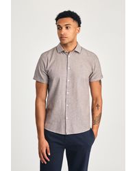 Nines - Mid Linen Short Sleeve Logo Shirt - Lyst