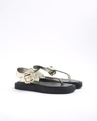 River Island - Thong Sandals Toe Pu - Lyst
