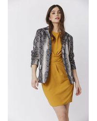Jayley - Suedette Snakeskin Effect Jacket - Lyst