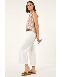 Roman - Stripe Frill Sleeve Blouse - Lyst
