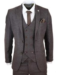 TruClothing - Wool 3 Piece Suit Double Breasted Tweed Peaky Blinders 1920 Canvas - Lyst