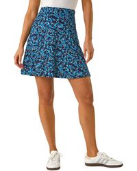 Roman - Floral Stretch Skater Skirt - Lyst