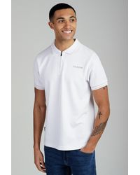 Firetrap - Regular Fit Textured Zip Up Polo Shirt - Lyst