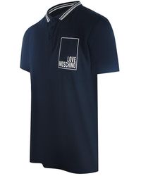 Moschino - Love Polo Shirt Small Box Logo Cotton - Lyst
