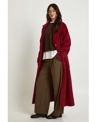 Boohoo - Tall Belted Wool Blend Coat - Lyst
