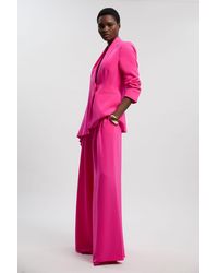 Karen Millen - Soft Tailored Wide Leg Trouser - Lyst