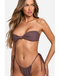 Boohoo - Mix & Match Knotted Bandeau Bikini Top - Lyst