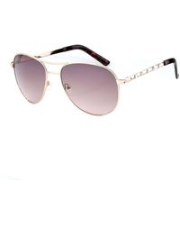 Guess - Gold Metal Sunglasses - Lyst