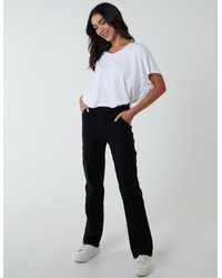 Blue Vanilla - Straight Leg Pocket Detail Cargo Jeans - Lyst