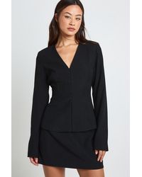 Boohoo - Tall Tailored Barrel Sleeve Cinch Waist Blazer - Lyst