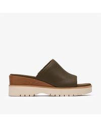 Clarks - Diaz Slide Dark Lea Sandals - Lyst