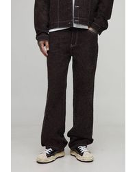 BoohooMAN - Tall Textured Denim Relaxed Fit Jeans - Lyst