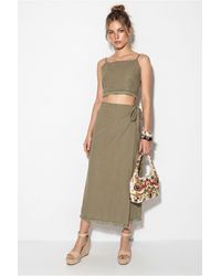 Bianco Lucci - Two-Piece Viscose Cotton Blouse And Skirt Set - Lyst