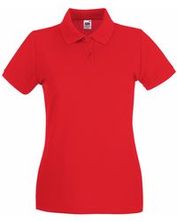 Fruit Of The Loom - Ladies Lady-Fit Premium Short Sleeve Polo Shirt Cotton - Lyst