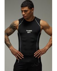 BoohooMAN - Training Dept Contrast Stitch Muscle Fit Performance Tank - Lyst