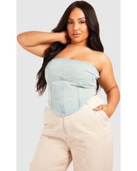 Boohoo - Plus Washed Bandeau Top - Lyst