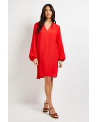 Wallis - Viscose Seam Detail Collarless Shift Dress - Lyst